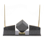 Настольный канцелярский набор из змеевика и офиокальцита с визитницами и часами Successful Leader варинант исполнения - 3 | Loft Concept в Рязани