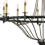 Люстра двухъярусная с отделкой в виде веревки Black Light Profile варинант исполнения - 1 | Loft Concept в Рязани