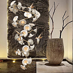 Люстра каскадная из белых цветов каллы и птичек Refined Taste of Light варинант исполнения - 5 | Loft Concept в Рязани