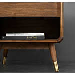 Прикроватная деревянная тумба с ящиком и нишей для хранения Moon Walnut Furniture варинант исполнения - 4 | Loft Concept в Рязани