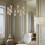 Люстра круглая с фактурными абажурами из тонких металлических палочек Wild Thorns варинант исполнения - 4 | Loft Concept в Рязани