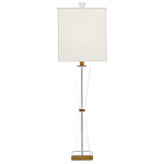 Настольная лампа с прозрачным корпусом и прямоугольным тканевым абажуром Charm and Luxury варинант исполнения - 3 | Loft Concept в Рязани