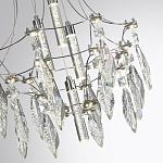 Люстра подвесная из металла с хрустальными подвесками прозрачного цвета Quasar 41 варинант исполнения - 9 | Loft Concept в Рязани