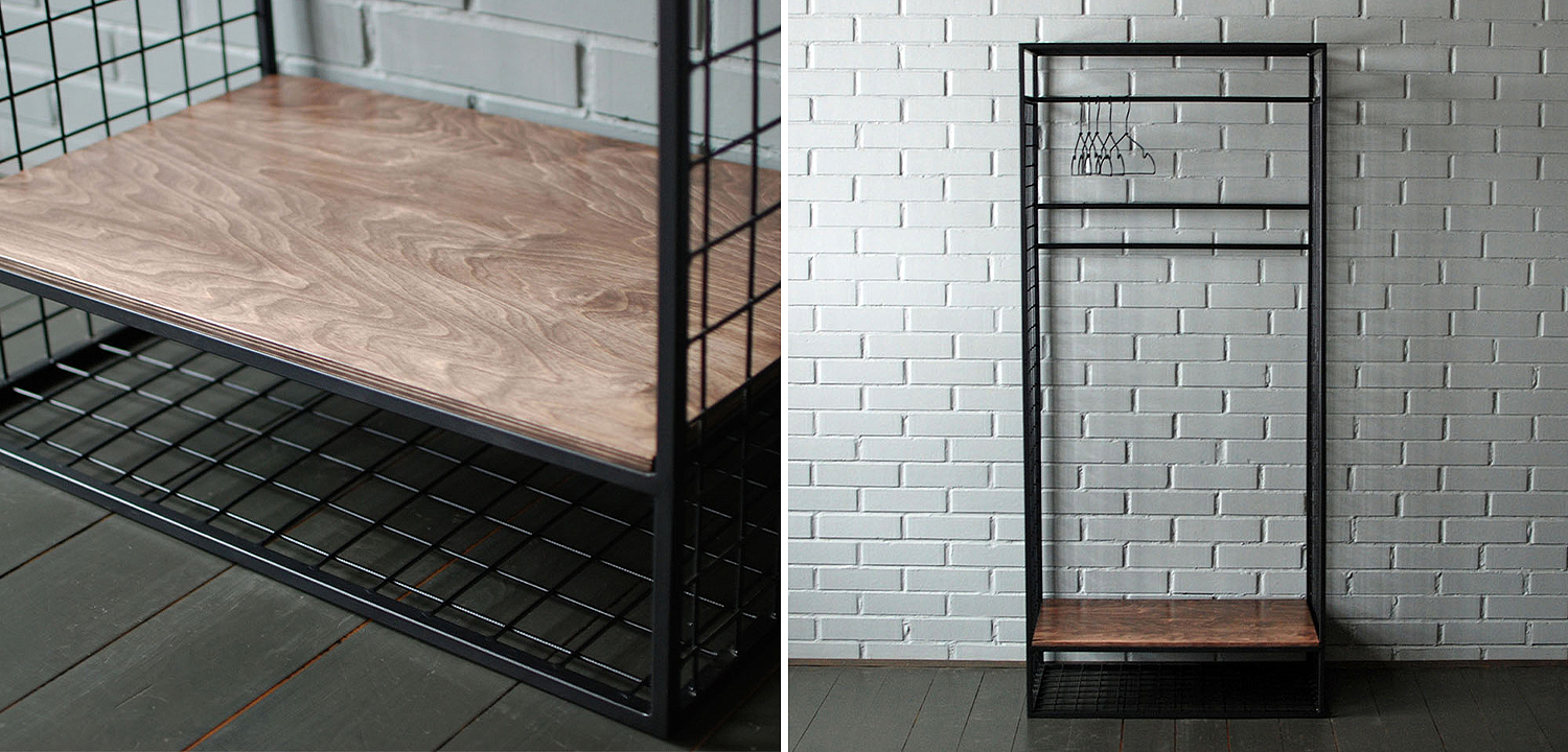 Рейл Caelan Industrial Metal Rust Clothes Rail Рейл Caelan Industrial Metal Rust Clothes Rail - Loft-Concept в Рязани