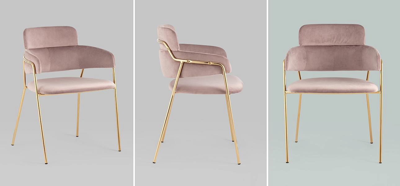 Polina chair Пепельно-Розовый Велюр Polina chair Пепельно-Розовый Велюр - Loft-Concept в Рязани