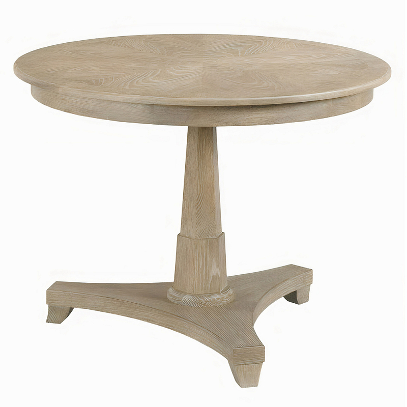 Стол обеденный круглый из дуба Oak Table on Hexagonal Base Бежевый Черный Стол обеденный круглый из дуба Oak Table on Hexagonal Base Бежевый Черный в Рязани | Loft Concept