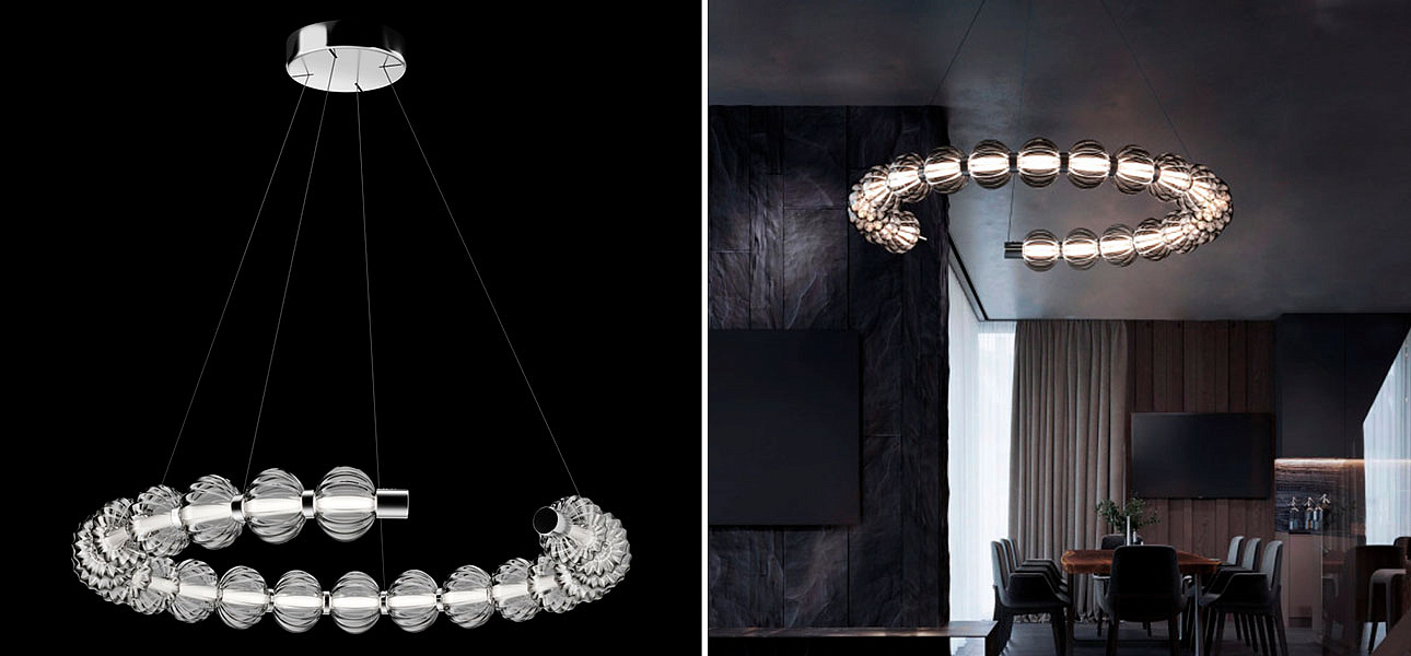 Светильник кольцо со стеклянными шарами Balls Lamp Светильник кольцо со стеклянными шарами Balls Lamp - Loft-Concept в Рязани