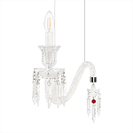 Подвесной светильник стеклянный в виде канделябра Curved Glass Chandelier варинант исполнения - 5 | Loft Concept в Рязани