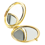 Зеркало карманное двухстороннее круглое из натурального камня Серафинит в подарочной упаковке Gold Stone Mirrors варинант исполнения - 2 | Loft Concept в Рязани