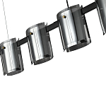 Подвесной светильник светодиодный с 5-ю цилиндрическими плафонами светло-серого цвета из стекла и стали Andrea Сhandelier Grey варинант исполнения - 1 | Loft Concept в Рязани