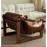 Кресло-диван кожаное на деревянном каркасе Medieval Furniture варинант исполнения - 2 | Loft Concept в Рязани