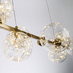 Дизайнерская линейная люстра с гирляндой внутри стеклянных плафонов Iona Garland Chandelier варинант исполнения - 3 | Loft Concept в Рязани