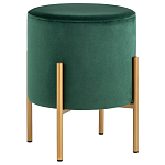 Зеленый пуф на золотистых ножках SANJAY варинант исполнения - 1 | Loft Concept в Рязани