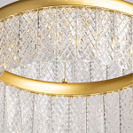 Люстра двухъярусная с золотого цвета и прозрачными подвесками Pettico варинант исполнения - 10 | Loft Concept в Рязани