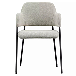 Стул мягкий с подлокотниками Chair Gray Upholstery Boucle варинант исполнения - 1 | Loft Concept в Рязани