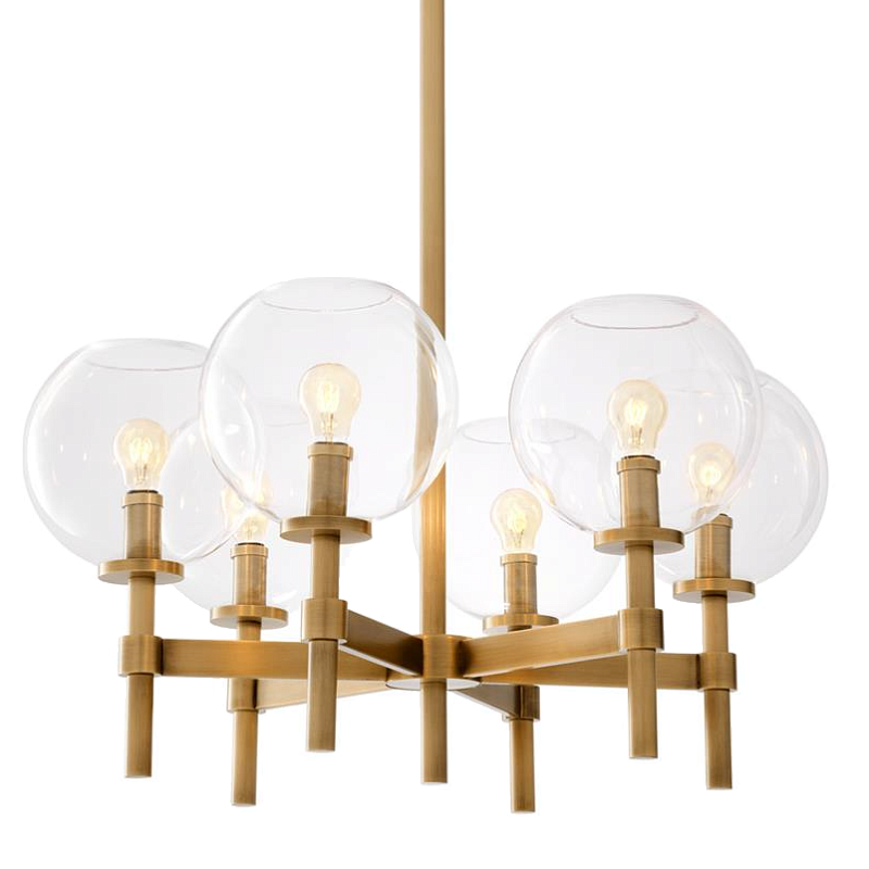 Люстра Chandelier Jade S Латунь Античная полированная Прозрачное Стекло Люстра Chandelier Jade S Латунь Античная полированная Прозрачное Стекло в Рязани | Loft Concept