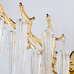 Бра золотого цвета с разветвленными ветвями и длинными прозрачными подвесками в форме стеклянных сосулек Droplet Chandelier варинант исполнения - 4 | Loft Concept в Рязани