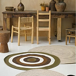 Ковер круглый из хлопка с контрастным узором Bullseye 150 варинант исполнения - 5 | Loft Concept в Рязани