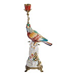 Подсвечник с попугаем из фарфора с бронзовыми элементами Eden Garden варинант исполнения - 1 | Loft Concept в Рязани