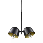 Подвесной светильник черный с 2-мя плафонами Pendant lamp Black варинант исполнения - 2 | Loft Concept в Рязани