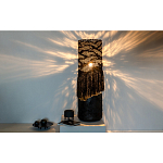 Напольная лампа черная с текстильными элементами "ЯРВИ" варинант исполнения - 1 | Loft Concept в Рязани