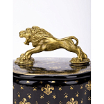 Шкатулка черного цвета с крышкой с фигуркой льва Eden Garden варинант исполнения - 2 | Loft Concept в Рязани