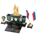 Настольный письменный набор из малахита и долерита Leader Organizer варинант исполнения - 2 | Loft Concept в Рязани