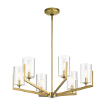Люстра с 6-ю прозрачными цилиндрическими плафонами Kichler варинант исполнения - 2 | Loft Concept в Рязани
