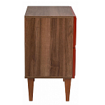 Тумба прикроватная красная из массива бука с 2-мя ящиками Wenge Light варинант исполнения - 2 | Loft Concept в Рязани