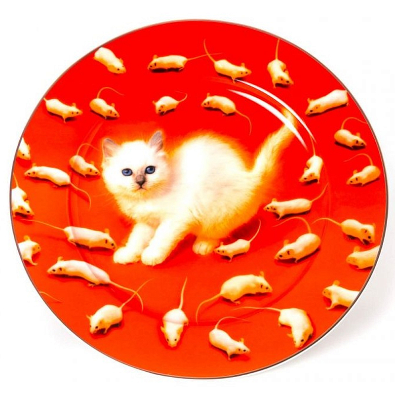 Тарелка Seletti Kitten Оранжевый Бежевый Тарелка Seletti Kitten Оранжевый Бежевый в Рязани | Loft Concept