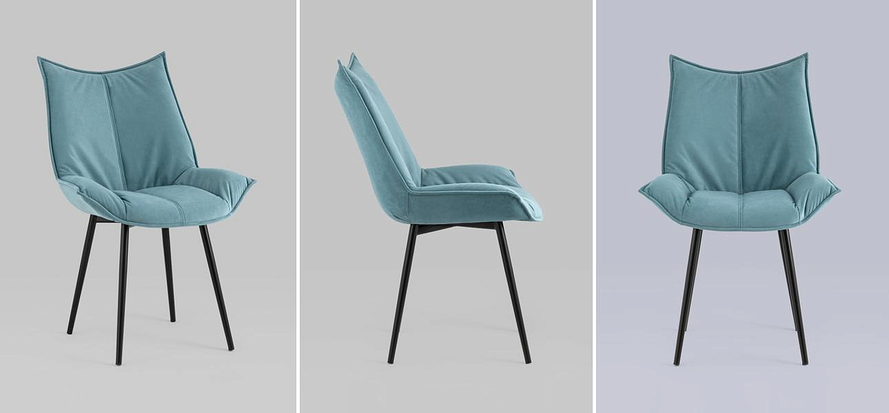 Стул Oslo Chair Голубой Велюр Стул Oslo Chair Голубой Велюр - Loft-Concept в Рязани