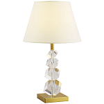 Настольная лампа с абажуром и основанием из хрусталя Neri Crystal Cubes Brass Table Lamp варинант исполнения - 1 | Loft Concept в Рязани
