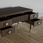 Письменный стол с 4-мя ящиками Elsa Dreams Walnut варинант исполнения - 3 | Loft Concept в Рязани