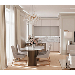 Торшер с белым тканевым абажуром на мраморном основании Cconcise варинант исполнения - 3 | Loft Concept в Рязани