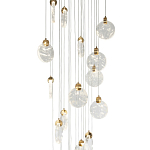 Каскадная люстра с плафонами в виде круглых пластин из хрусталя Esme Round Plates Chandelier 25 варинант исполнения - 2 | Loft Concept в Рязани