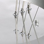 Люстра с тремя кольцами цвета хром и прозрачными хрустальными шарами по периметру Sacramento Transparent Balls Chandelier варинант исполнения - 10 | Loft Concept в Рязани