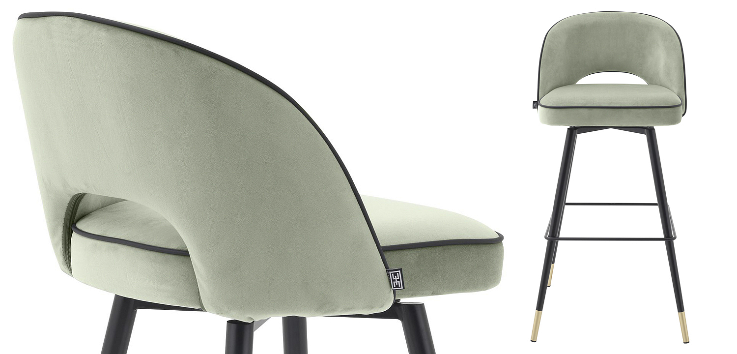 Комплект барных стульев Eichholtz Bar Stool Cliff set of 2 pistache green Комплект барных стульев Eichholtz Bar Stool Cliff set of 2 pistache green - Loft-Concept в Рязани