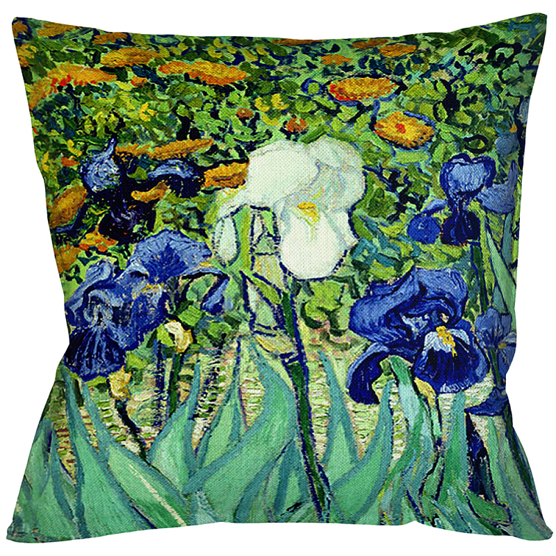 Подушка декоративная с цветочным принтом Flowers in Impressionism Мульти Бежевый Подушка декоративная с цветочным принтом Flowers in Impressionism Мульти Бежевый в Рязани | Loft Concept