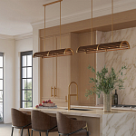 Люстра линейная полукруглой формы Wooden Horseshoe варинант исполнения - 6 | Loft Concept в Рязани