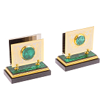 Настольный письменный набор из малахита с декором в виде лошади Leader Organizer варинант исполнения - 5 | Loft Concept в Рязани