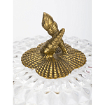 Конфетница прозрачная стеклянная на бронзовых ножках в виде морских коньков с крышкой в виде ракушки Eden Garden варинант исполнения - 2 | Loft Concept в Рязани