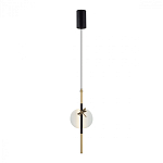 Подвесной светильник с шарообразным плафоном из алебастра и бронзовой декоративной стрекозой Alaris  варинант исполнения - 2 | Loft Concept в Рязани