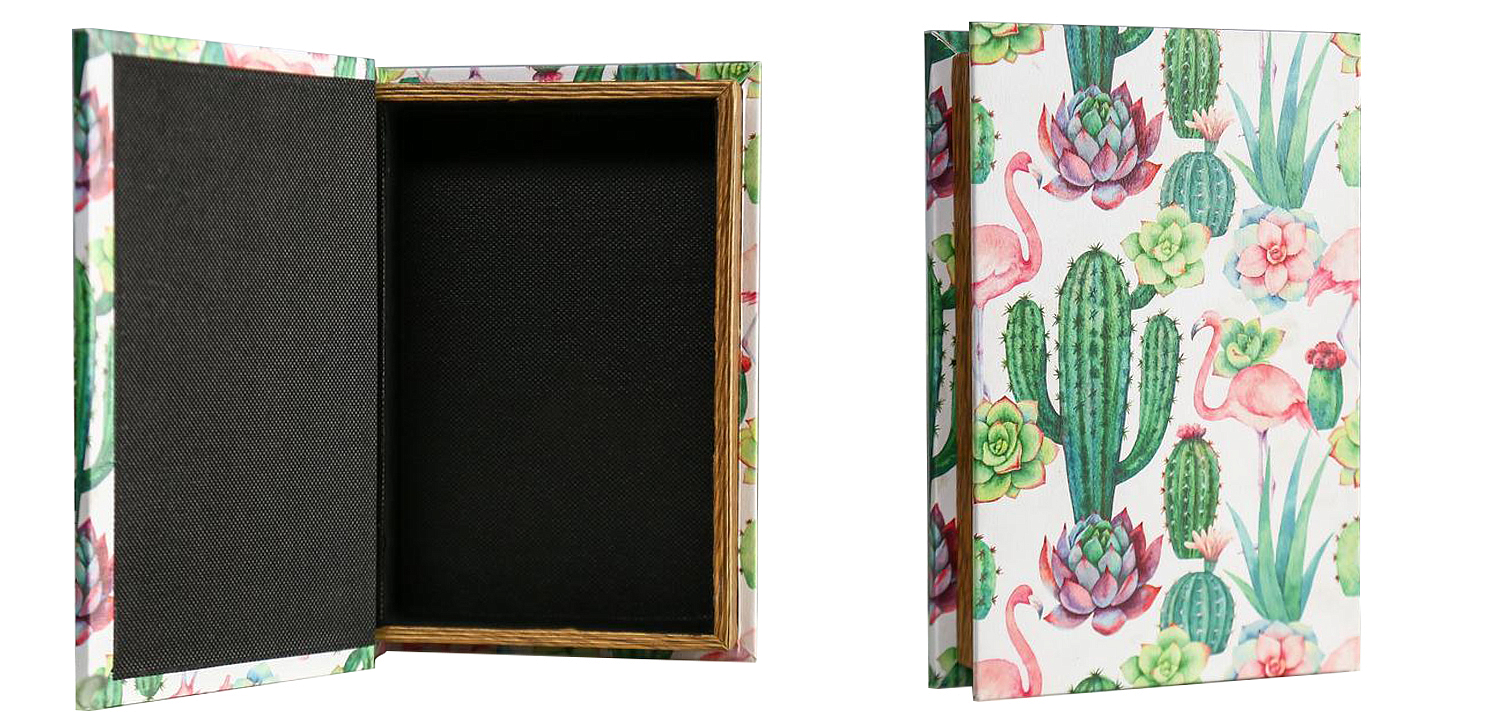 Шкатулка-книга Flamingos and Cacti Mirror Book Box Шкатулка-книга Flamingos and Cacti Mirror Book Box - Loft-Concept в Рязани