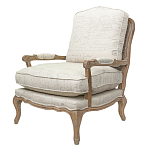 Кресло со спинкой из ротанга Ellie Rattan Armchair beige print flax варинант исполнения - 3 | Loft Concept в Рязани