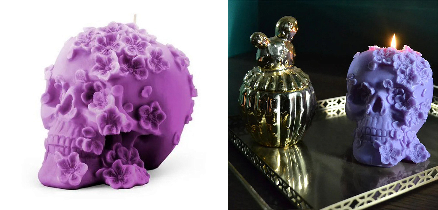 Свеча Purple Flowers Skull Свеча Purple Flowers Skull - Loft-Concept в Рязани