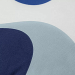 Подушка декоративная хлопковая синего цвета с абстрактным принтом Elysian Flow Azure варинант исполнения - 3 | Loft Concept в Рязани