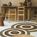 Ковер круглый из хлопка с контрастным узором Bullseye 150 варинант исполнения - 6 | Loft Concept в Рязани