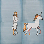 Плитка с узором Девочка единорог варинант исполнения - 1 | Loft Concept в Рязани