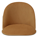 Барный стул со спинкой и металлической подставкой на 3-х деревянных ножках Горчичный Велюр Vendramin Chair варинант исполнения - 3 | Loft Concept в Рязани