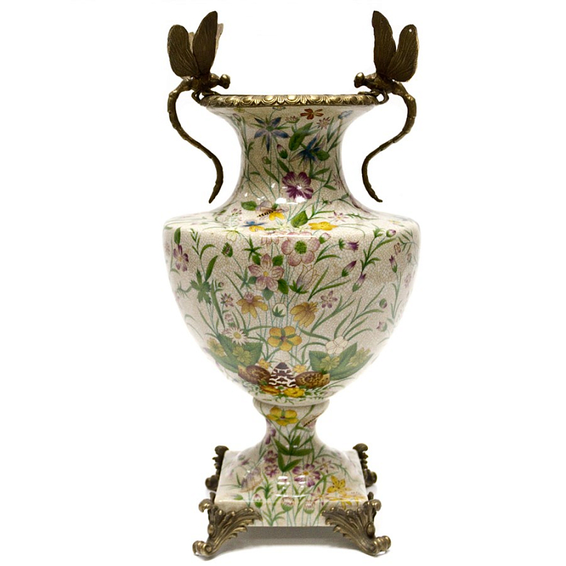 Фарфоровая ваза Vase on Pedestal Мульти Бронза в Рязани | Loft Concept 